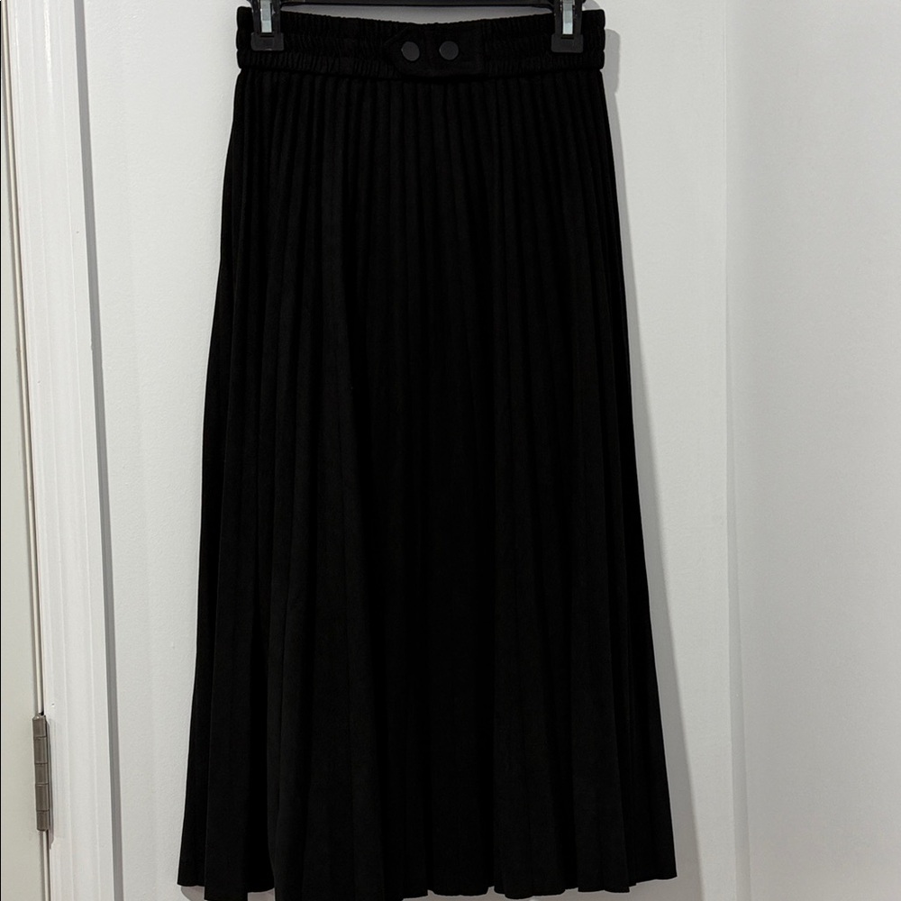 Black A-Line Pleated Skirt